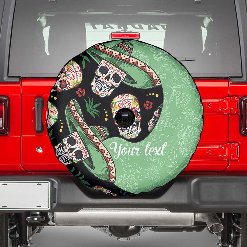 Mexican Sugar Skull Personalized Spare Tire Cover Dia de Los Muertos Vibe - Wonder Print Shop