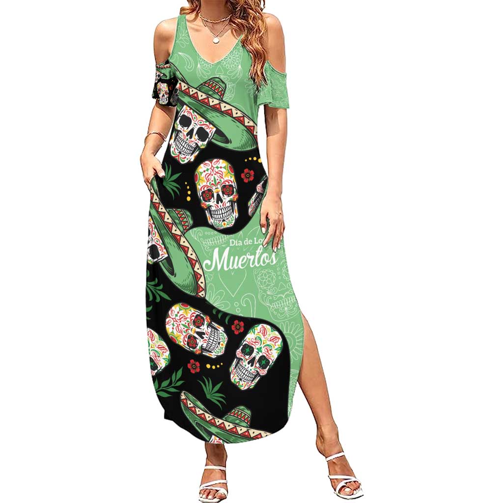 Mexican Sugar Skull Personalized Summer Maxi Dress Dia de Los Muertos Vibe - Wonder Print Shop