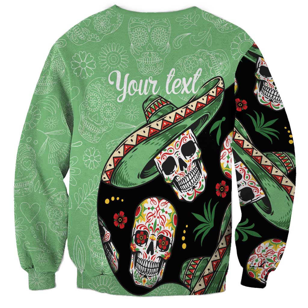 Mexican Sugar Skull Personalized Sweatshirt Dia de Los Muertos Vibe - Wonder Print Shop