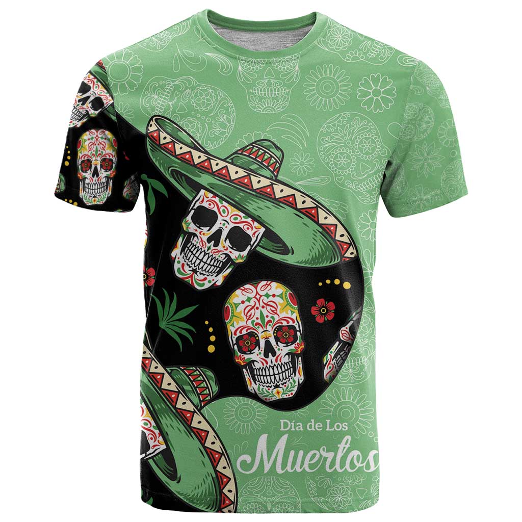 Mexican Sugar Skull Personalized T Shirt Dia de Los Muertos Vibe - Wonder Print Shop