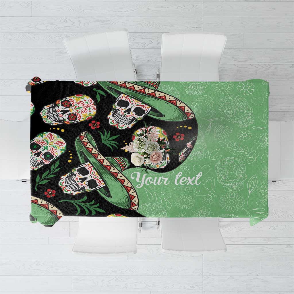 Mexican Sugar Skull Personalized Tablecloth Dia de Los Muertos Vibe - Wonder Print Shop