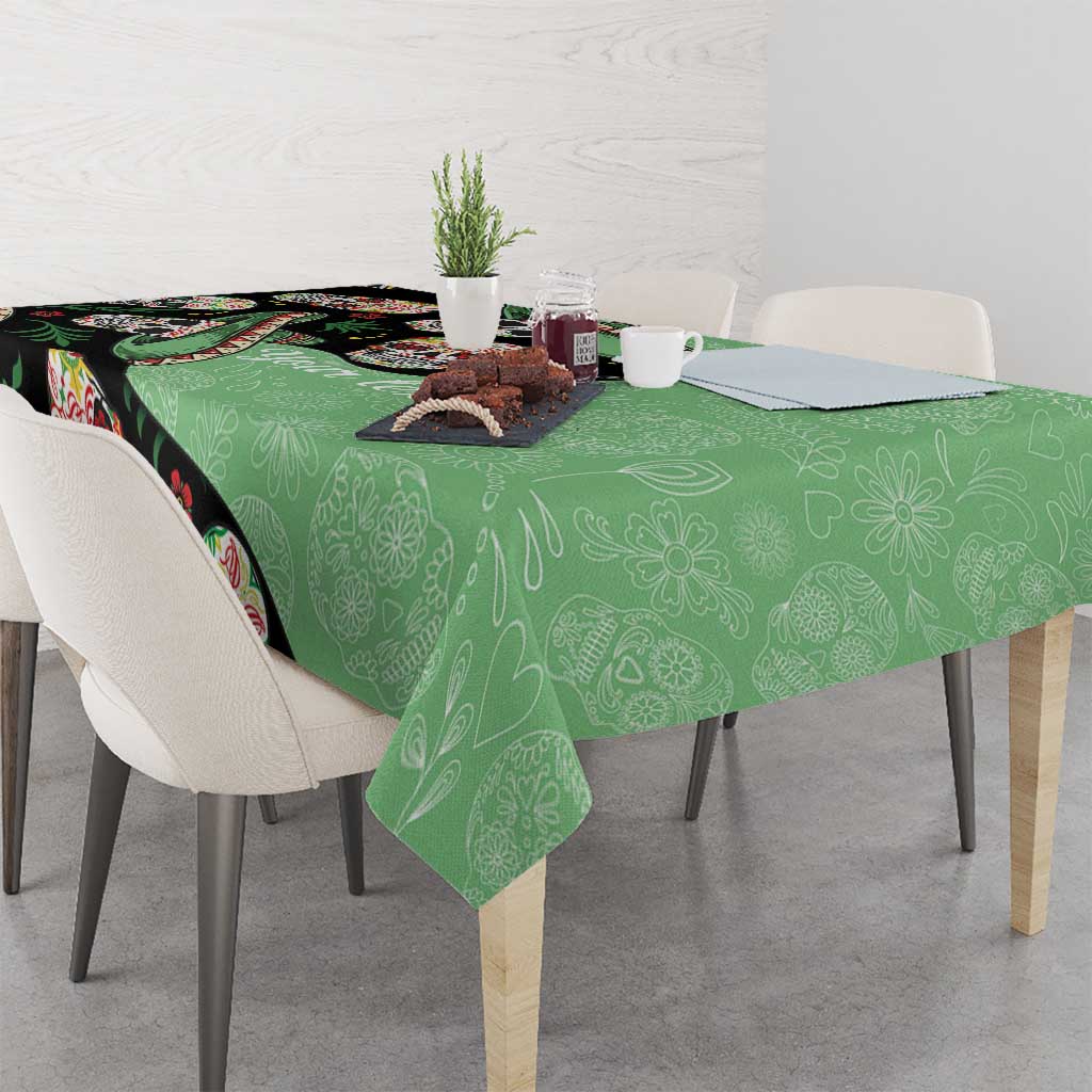 Mexican Sugar Skull Personalized Tablecloth Dia de Los Muertos Vibe - Wonder Print Shop