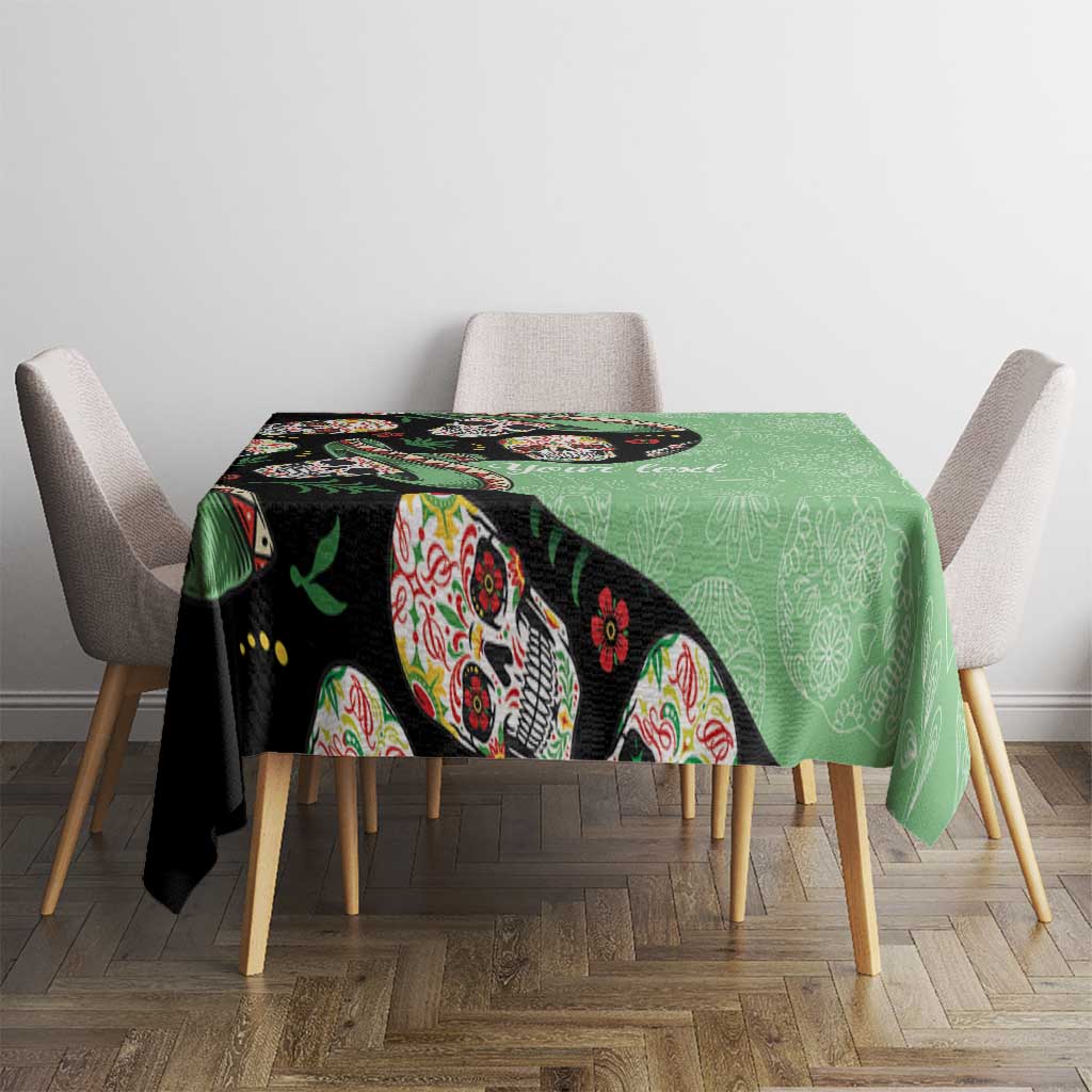 Mexican Sugar Skull Personalized Tablecloth Dia de Los Muertos Vibe - Wonder Print Shop