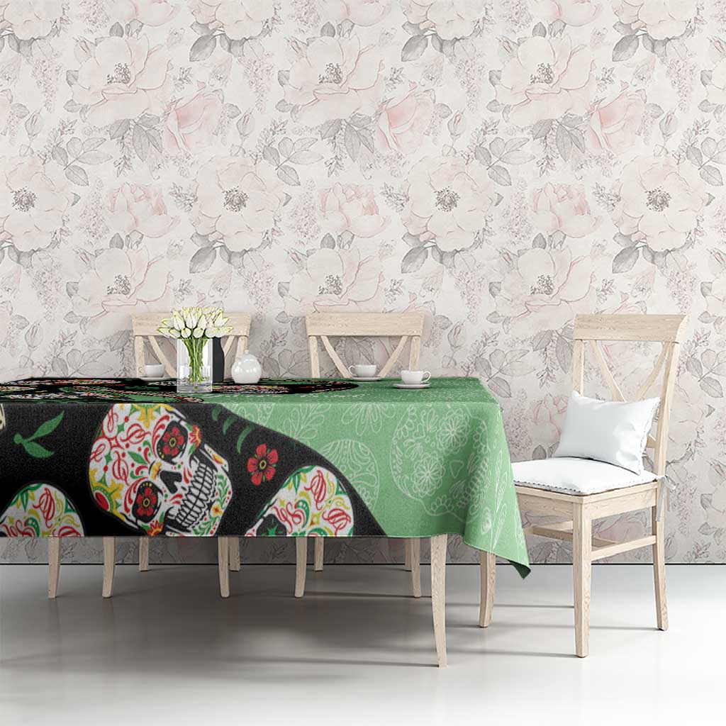 Mexican Sugar Skull Personalized Tablecloth Dia de Los Muertos Vibe - Wonder Print Shop