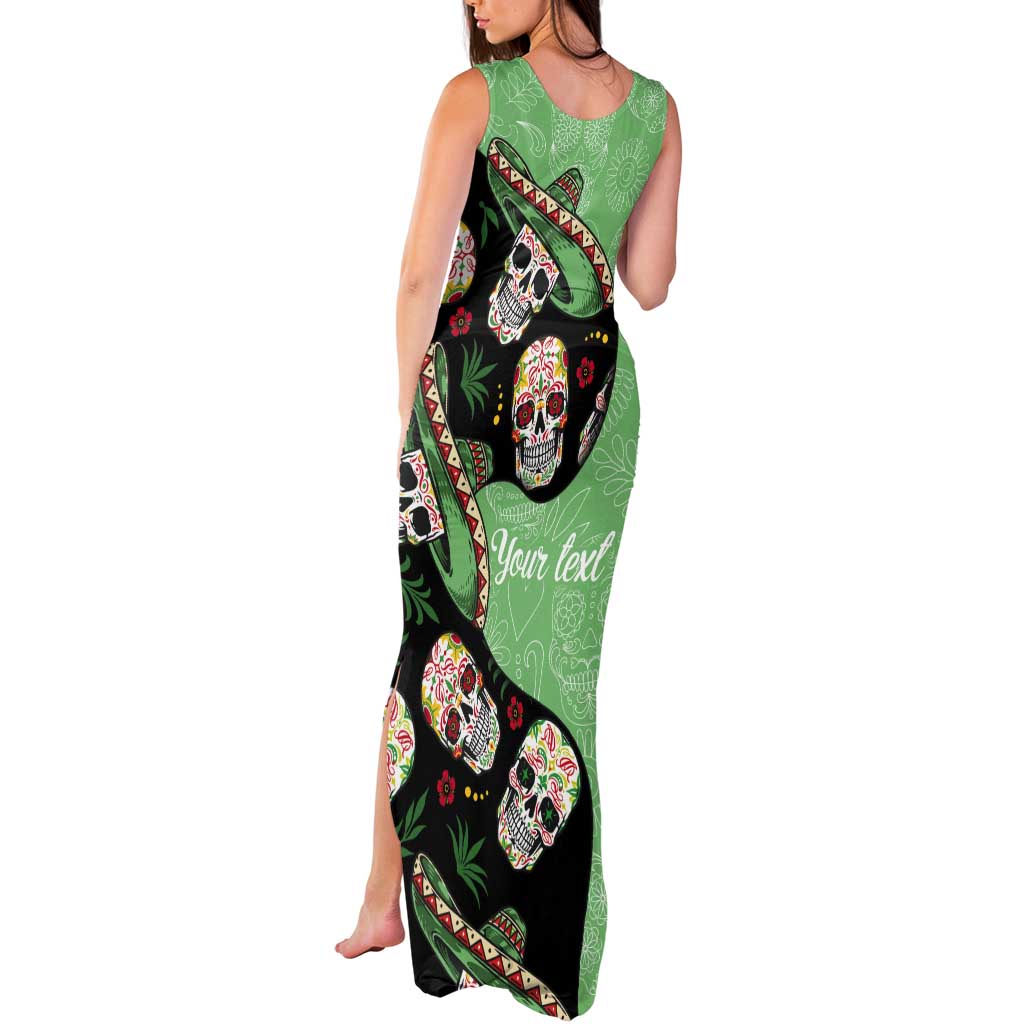 Mexican Sugar Skull Personalized Tank Maxi Dress Dia de Los Muertos Vibe - Wonder Print Shop