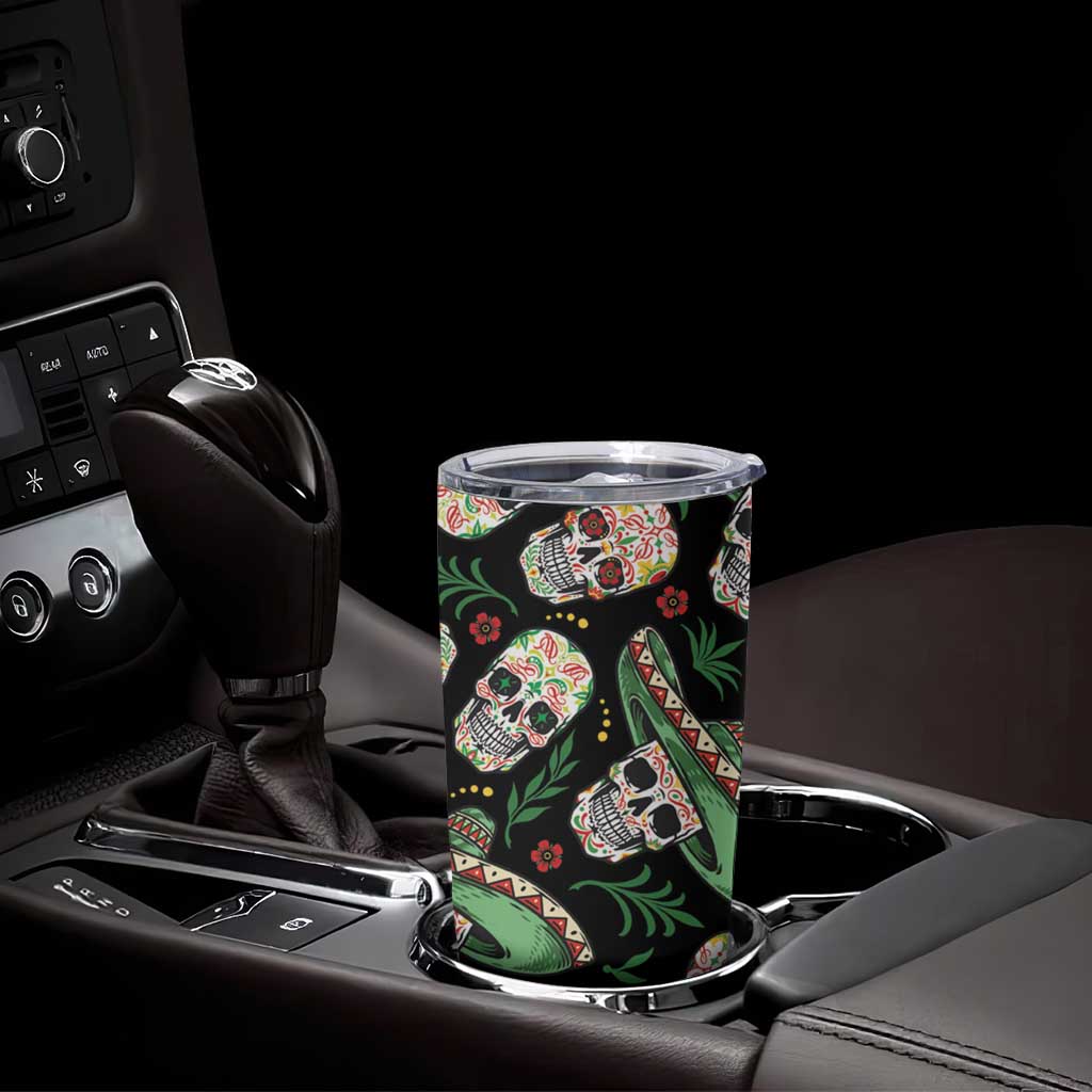 Mexican Sugar Skull Personalized Tumbler Cup Dia de Los Muertos Vibe - Wonder Print Shop