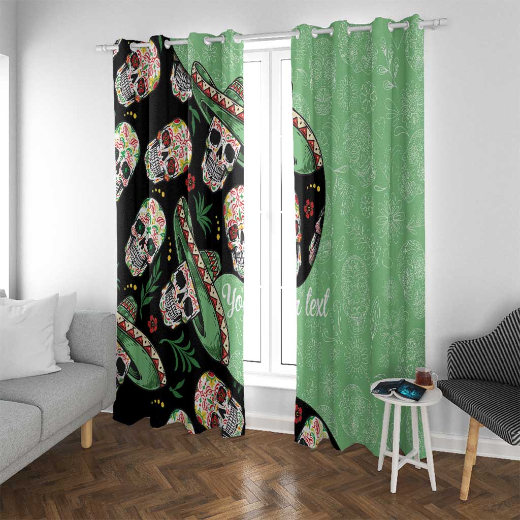 Mexican Sugar Skull Personalized Window Curtain Dia de Los Muertos Vibe - Wonder Print Shop