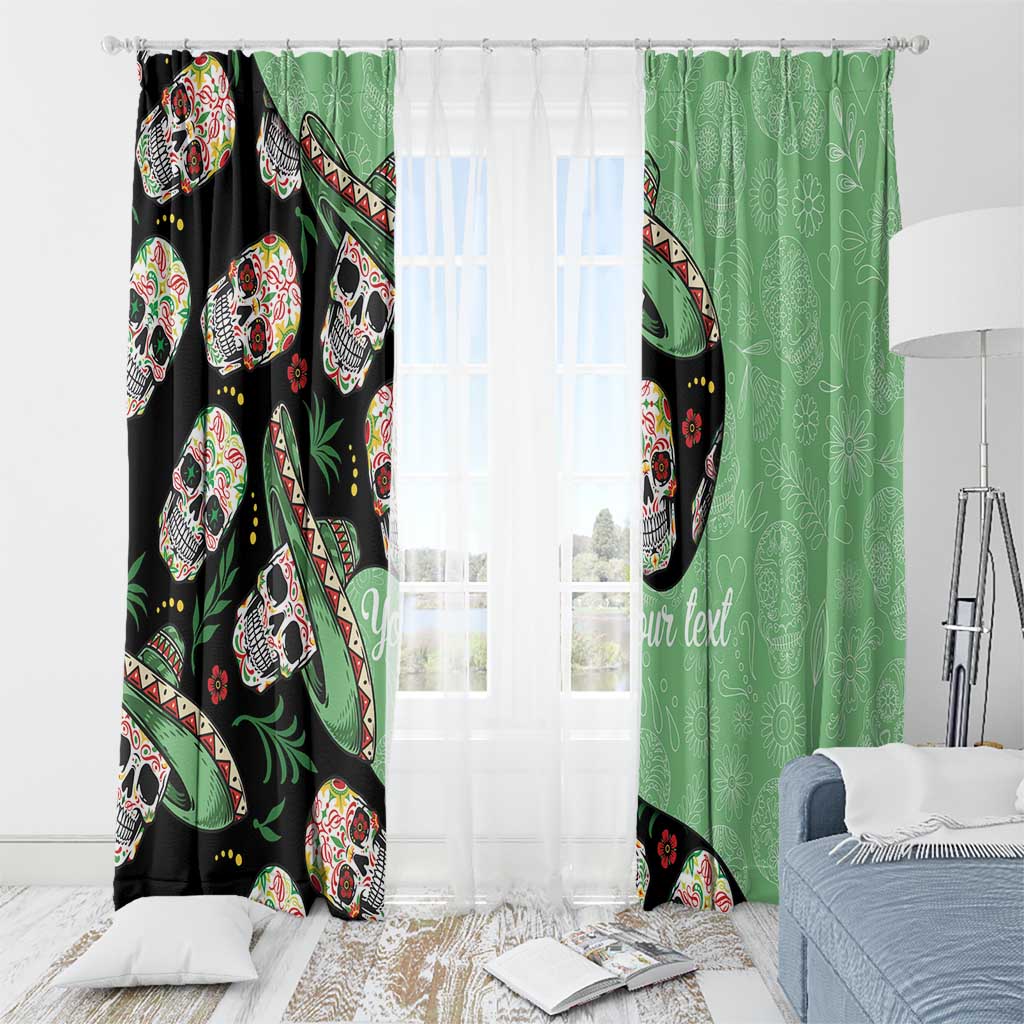 Mexican Sugar Skull Personalized Window Curtain Dia de Los Muertos Vibe - Wonder Print Shop