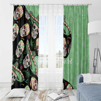 Mexican Sugar Skull Personalized Window Curtain Dia de Los Muertos Vibe - Wonder Print Shop