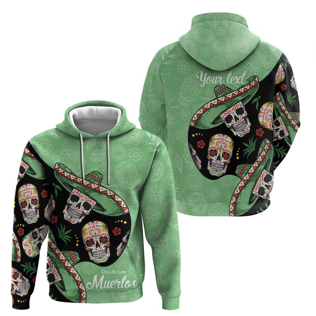 Mexican Sugar Skull Personalized Zip Hoodie Dia de Los Muertos Vibe - Wonder Print Shop