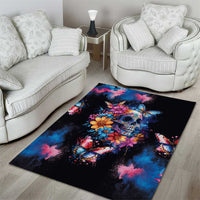 Mexican La Calaca and Butterfly Area Rug Skull Day Of The Dead LT9 - Wonder Print Shop