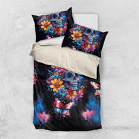 Mexican La Calaca and Butterfly Bedding Set Skull Day Of The Dead LT9 - Wonder Print Shop