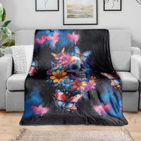 Mexican La Calaca and Butterfly Blanket Skull Day Of The Dead