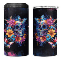 Mexican La Calaca and Butterfly 4 in 1 Can Cooler Tumbler Skull Day Of The Dead LT9 - Wonder Print Shop