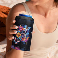 Mexican La Calaca and Butterfly 4 in 1 Can Cooler Tumbler Skull Day Of The Dead LT9 - Wonder Print Shop