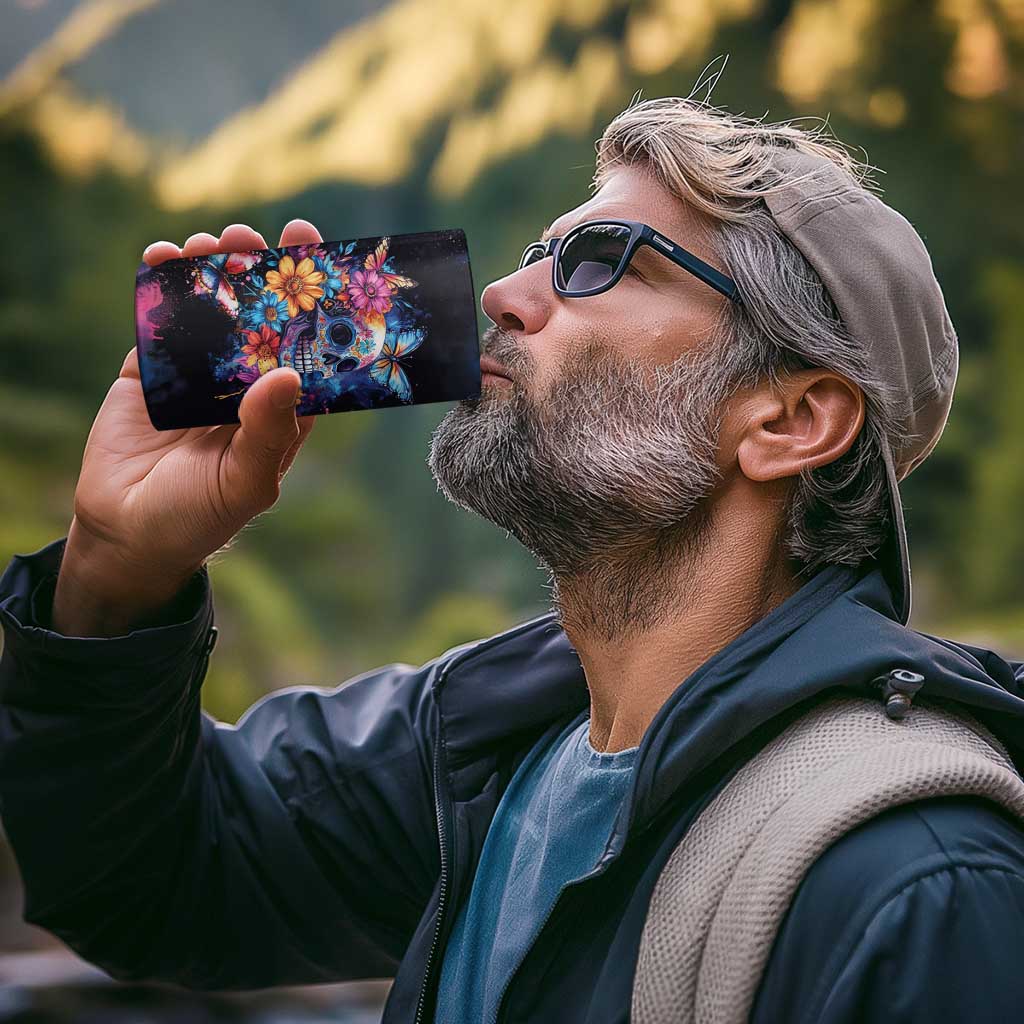 Mexican La Calaca and Butterfly 4 in 1 Can Cooler Tumbler Skull Day Of The Dead LT9 - Wonder Print Shop