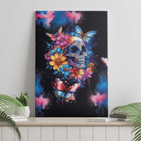 Mexican La Calaca and Butterfly Canvas Wall Art Skull Day Of The Dead LT9 - Wonder Print Shop