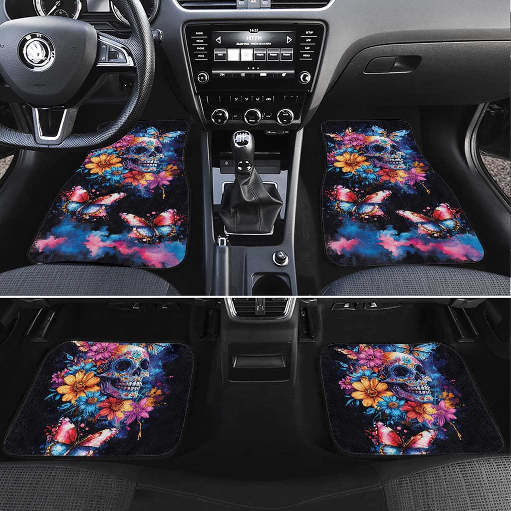 Mexican La Calaca and Butterfly Car Mats Skull Day Of The Dead LT9 - Wonder Print Shop
