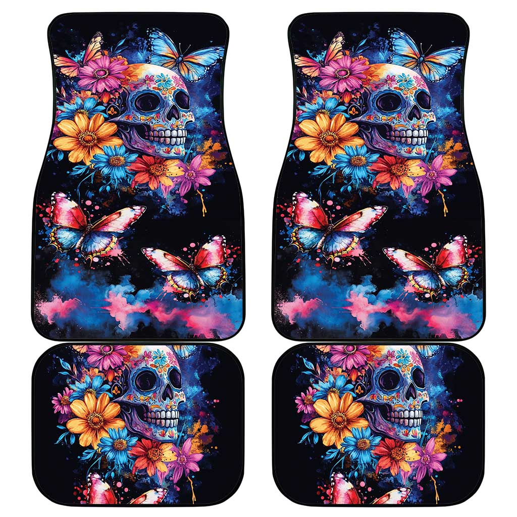 Mexican La Calaca and Butterfly Car Mats Skull Day Of The Dead LT9 - Wonder Print Shop