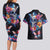 Mexican La Calaca and Butterfly Couples Matching Long Sleeve Bodycon Dress and Hawaiian Shirt Skull Day Of The Dead LT9 - Wonder Print Shop