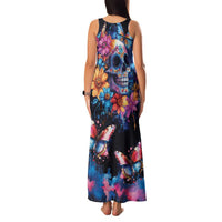 Mexican La Calaca and Butterfly Family Matching Tank Maxi Dress and Hawaiian Shirt Skull Day Of The Dead - Wonder Print Shop