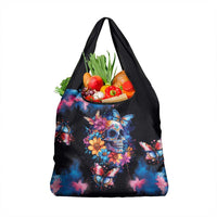 Mexican La Calaca and Butterfly Grocery Bag Skull Day Of The Dead