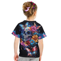 Mexican La Calaca and Butterfly Kid T Shirt Skull Day Of The Dead - Wonder Print Shop