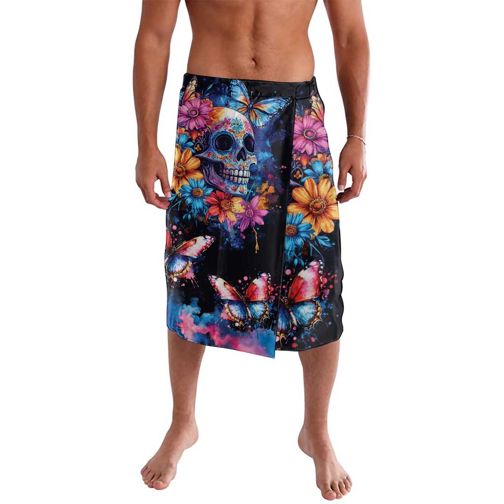 Mexican La Calaca and Butterfly Lavalava Skull Day Of The Dead - Wonder Print Shop