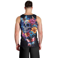 Mexican La Calaca and Butterfly Men Tank Top Skull Day Of The Dead - Wonder Print Shop