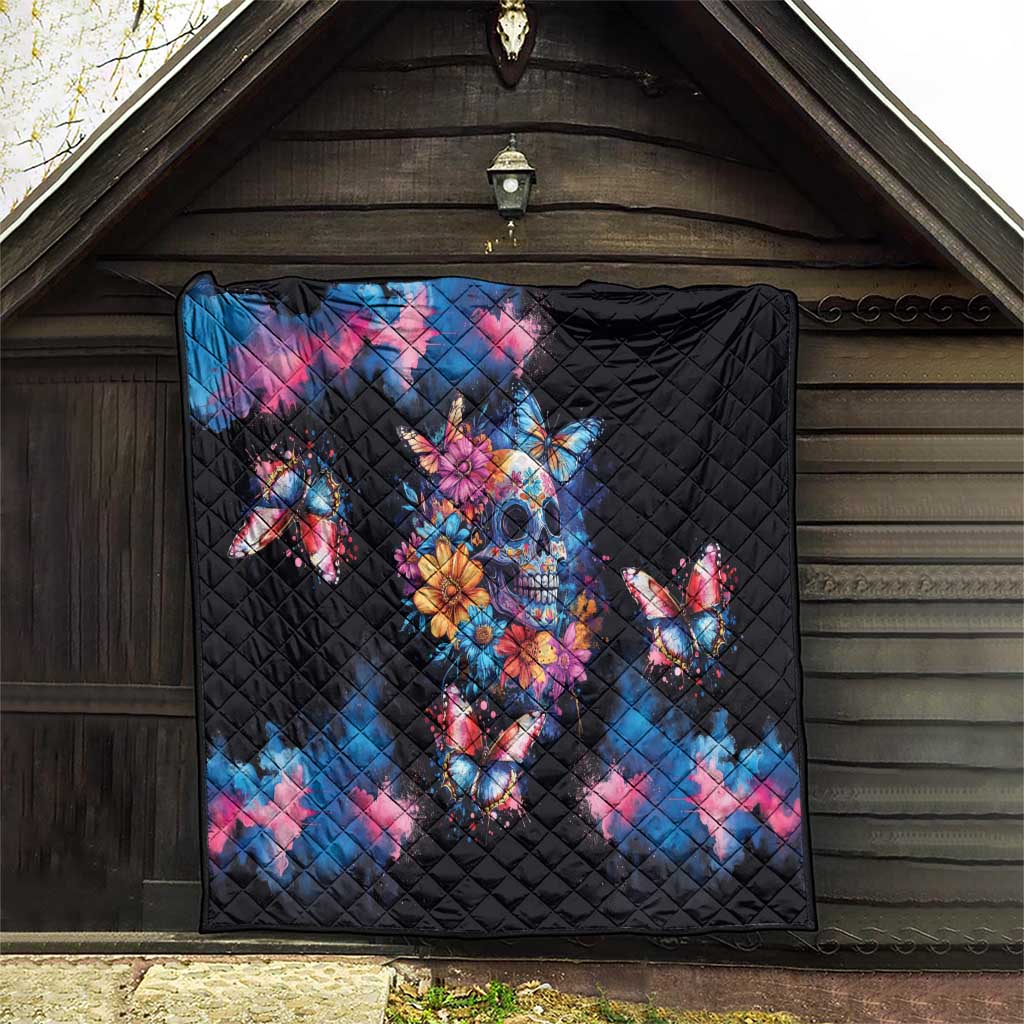Mexican La Calaca and Butterfly Quilt Skull Day Of The Dead - Wonder Print Shop