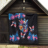 Mexican La Calaca and Butterfly Quilt Skull Day Of The Dead - Wonder Print Shop