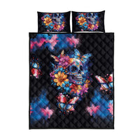 Mexican La Calaca and Butterfly Quilt Bed Set Skull Day Of The Dead - Wonder Print Shop
