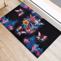 Mexican La Calaca and Butterfly Rubber Doormat Skull Day Of The Dead - Wonder Print Shop