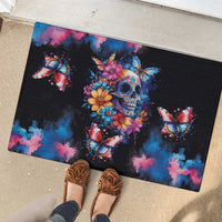 Mexican La Calaca and Butterfly Rubber Doormat Skull Day Of The Dead - Wonder Print Shop