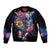 Mexican La Calaca and Butterfly Sleeve Zip Bomber Jacket Skull Day Of The Dead - Wonder Print Shop