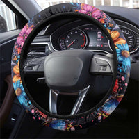 Mexican La Calaca and Butterfly Steering Wheel Cover Skull Day Of The Dead - Wonder Print Shop