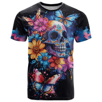 Mexican La Calaca and Butterfly T Shirt Skull Day Of The Dead - Wonder Print Shop