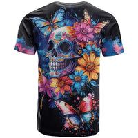 Mexican La Calaca and Butterfly T Shirt Skull Day Of The Dead - Wonder Print Shop