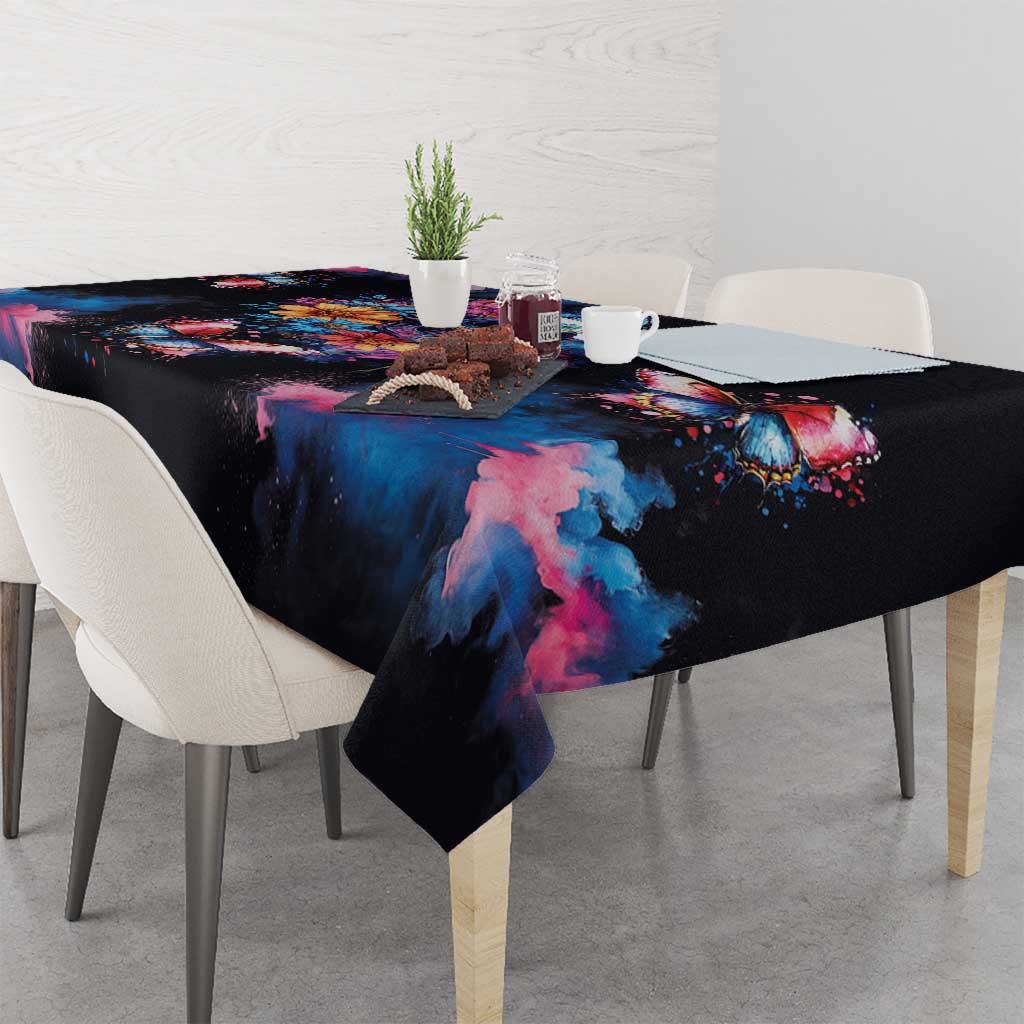 Mexican La Calaca and Butterfly Tablecloth Skull Day Of The Dead - Wonder Print Shop