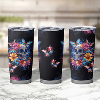 Mexican La Calaca and Butterfly Tumbler Cup Skull Day Of The Dead - Wonder Print Shop