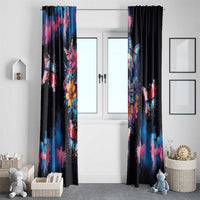 Mexican La Calaca and Butterfly Window Curtain Skull Day Of The Dead - Wonder Print Shop