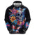 Mexican La Calaca and Butterfly Zip Hoodie Skull Day Of The Dead - Wonder Print Shop