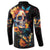 Mexican La Calaca and Marigold Flowers Button Sweatshirt Skull Day Of The Dead LT9 - Wonder Print Shop
