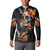 Mexican La Calaca and Marigold Flowers Button Sweatshirt Skull Day Of The Dead LT9 - Wonder Print Shop