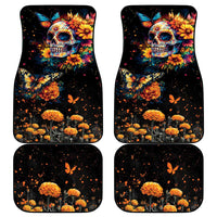 Mexican La Calaca and Marigold Flowers Car Mats Skull Day Of The Dead LT9 - Wonder Print Shop