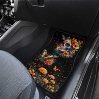 Mexican La Calaca and Marigold Flowers Car Mats Skull Day Of The Dead LT9 - Wonder Print Shop