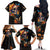Mexican La Calaca and Marigold Flowers Family Matching Off The Shoulder Long Sleeve Dress and Hawaiian Shirt Skull Day Of The Dead - Wonder Print Shop