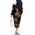 Mexican La Calaca and Marigold Flowers Family Matching Off The Shoulder Long Sleeve Dress and Hawaiian Shirt Skull Day Of The Dead - Wonder Print Shop