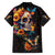Mexican La Calaca and Marigold Flowers Family Matching Off Shoulder Maxi Dress and Hawaiian Shirt Skull Day Of The Dead LT9 - Wonder Print Shop