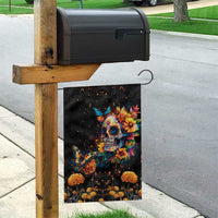 Mexican La Calaca and Marigold Flowers Garden Flag Skull Day Of The Dead - Wonder Print Shop